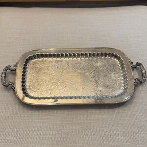 Elegant Silver Rectangular Serving Tray